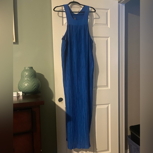 Anthropologie Plissé Maxi Dress in Cobalt Blue size 2X - Picture 11 of 12